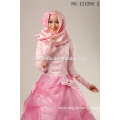 2016 Fashional islamic muslim hijab pink wedding dress